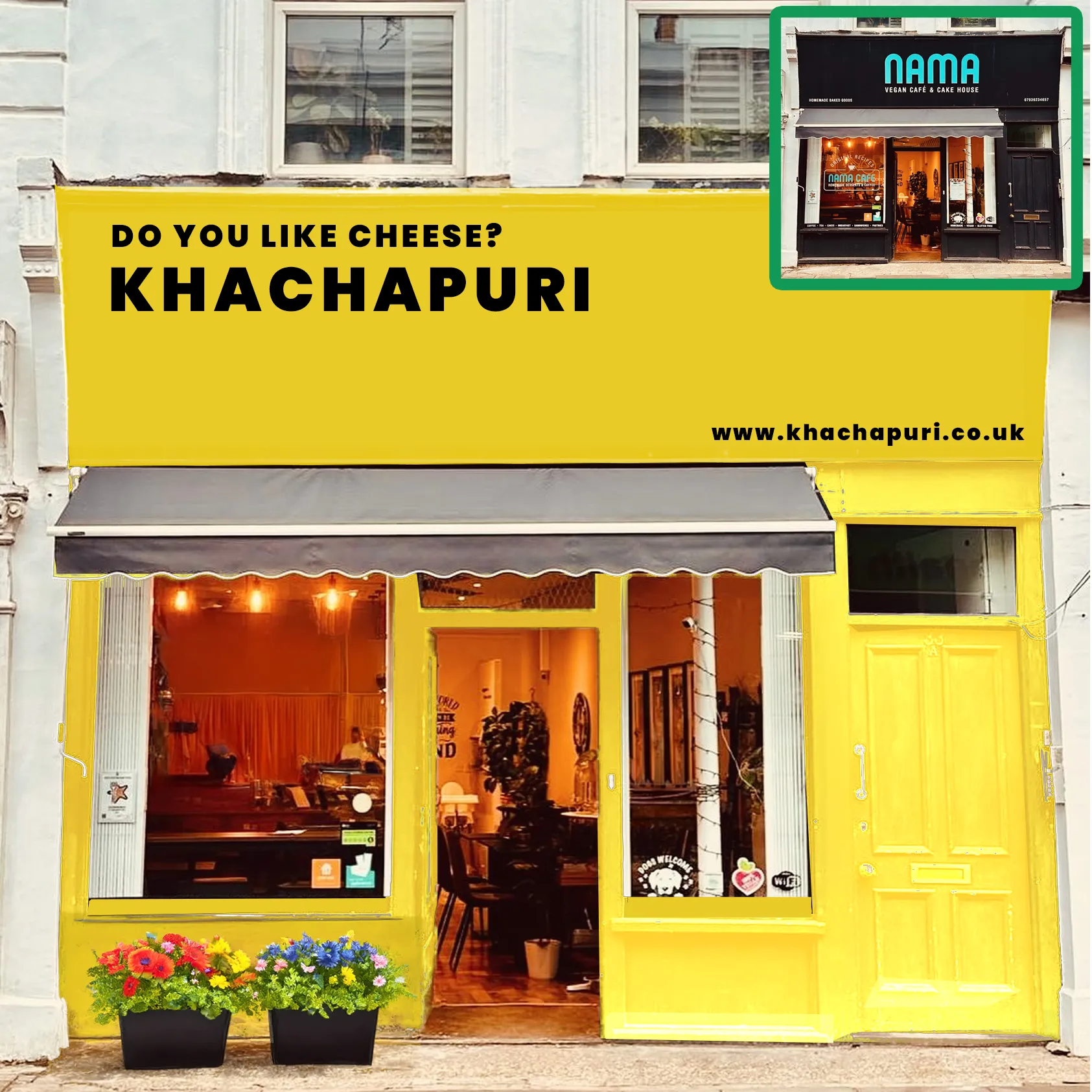 Khachapuri mock shop front at Nama Cafe