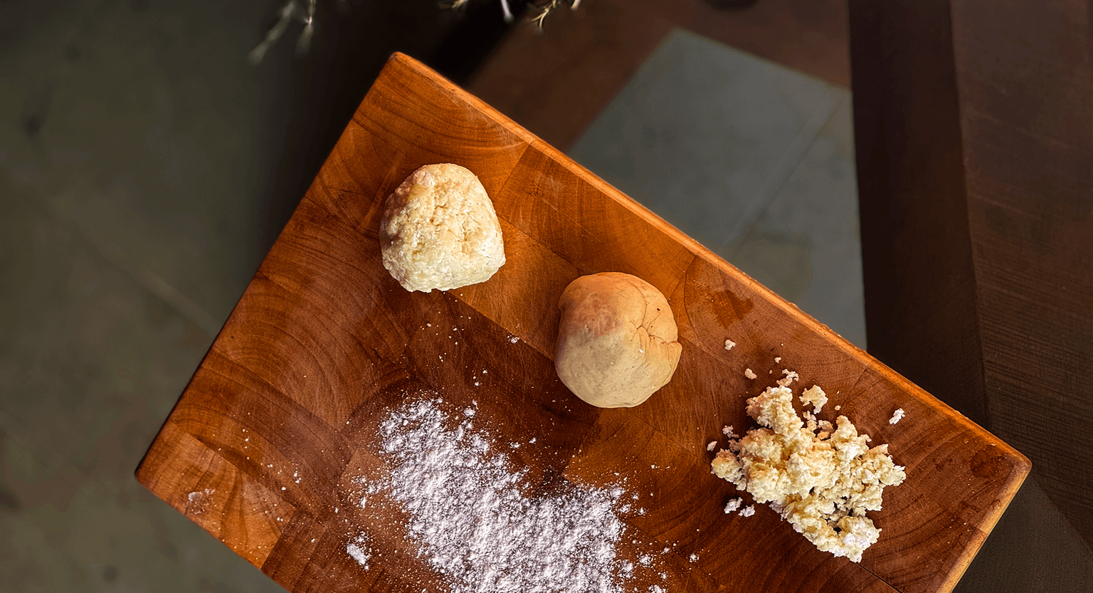 Khachapuri incredients on a chopping board ready for cooking